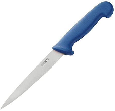 Hygiplas Fillet Knife 16 cm/6 inch, Blue, Weight: 70 g, Colour Coded Blue for Raw Fish, Soft Grip Nylon Handle, Dishwasher Safe, Rockwell Hardness 52-57°, C853