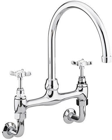 Bristan N WMDSM C 1901 Wall Mounted Bridge Kitchen Sink Mixer Tap with Swivel Spout, Chrome