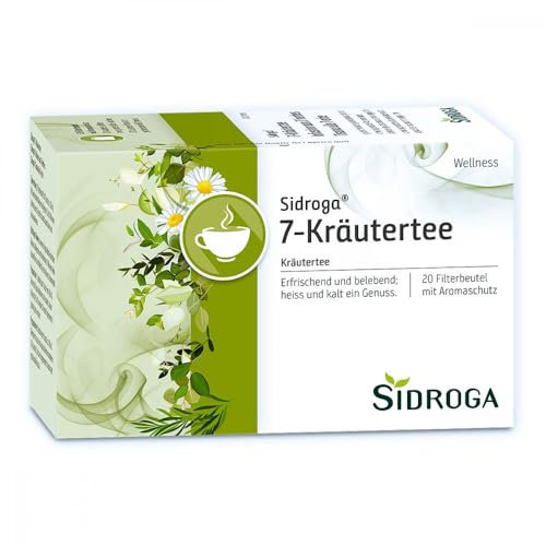 Sidroga 7-Kräutertee: Erfrischender und belebender Tee mit Brennnessel, Kamille und Krauseminze, 20 Filterbeutel mit je 2 g