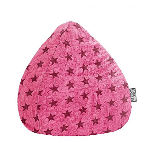 SITTING POINT only by MAGMA Sitzsack Fluffy Stars L ca. 120 Liter pink (bis ca. 7 Jahre)