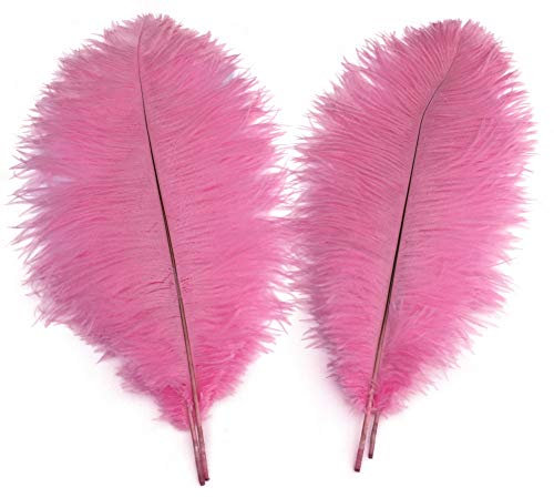 Sowder Lot de 5 Plumes d'autruche de 40 à 45 cm pour décoration de Maison ou de Mariage (Rose)