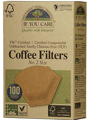 If You Care | Coffee Filters No.2 - Small Unbleached | 6 x 100s