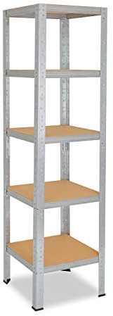 shelfplaza Home 200x45x45cm Schwerlastregal verzinkt mit 5 Böden x 175kg | Kellerregal · Lagerregal · Metallregal · Regale für Kellerraum · Steckregal · Abstellraum Regal
