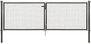 Alberts 602963 Wellengitter-Doppeltor | verschiedene Breiten und Höhen | anthrazit-metallic | Breite 300 cm | Höhe 100 cm