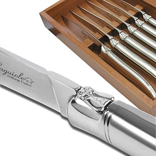 Laguiole - Juego de 6 cuchillos para carne (acero inoxidable)