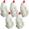 (Pack of 5) 16oz Cotton Mop Head with Push fit red Plastic Socket fits 15/16 (24mm) shafts