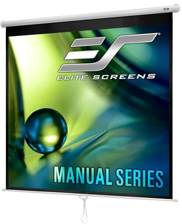 Elite Screens M84UWH Manual Series Leinwand (Diagonal 213,4 cm (84 Zoll), Höhe 104,1 cm (41 Zoll), Breite 185,4 cm (73 Zoll), Format 16:9) schwarz
