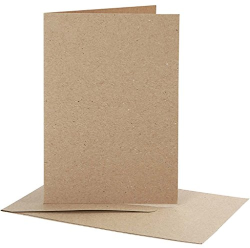Karten & Umschläge, Kartengröße 10,5 x 15 cm, Umschlaggröße 11,5 x 16,5 cm, natur, 10 Sets