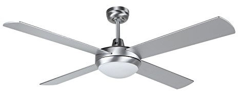 Orbegozo CP 77132 - Ventilador de techo con luz, mando a distancia, 4 aspas, 132 cm de diámetro, 3 velocidades, 60 W de potencia, Plateado