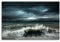 120x80cm Leinwandbild auf Keilrahmen Meer Ozean Wellen Sturm Gewitter Wolkenhimmel Wandbild auf Leinwand als Panorama