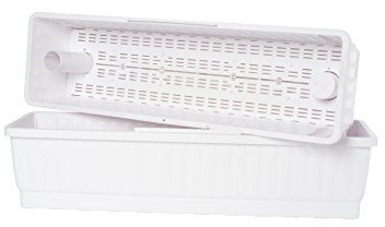 Balkonkasten VENEZIA 80cm mit Wasserspeicher-System und Wasserstandsanzeiger, Farbe: weiss