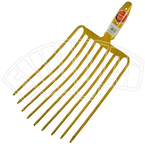 FORCA IN ACCIAIO DA GHIAIA 9 DENTI FORCONE PER GIARDINO GIARDINAGGIO AGRICOLTURA