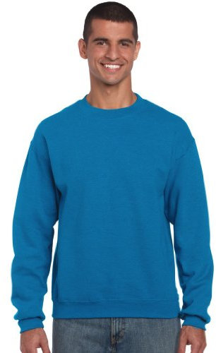 GILDAN Men's 50/50 Adult Crewneck Sweatshirt, Blue (Sapphire), L UK