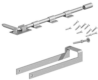 Gatemate Double Field Gate Fastener Set With Garage Door Bolt - 450mm - Galvanised
