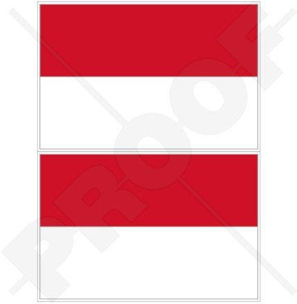 Monaco Flagge Monte Carlo 7,6 cm (75 mm) Bumper Sticker, Aufkleber Vinyl X2