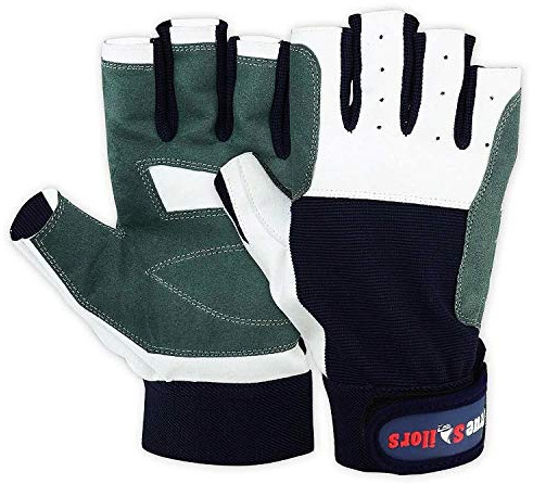 MRX Guantes de Vela para Hombre, Color Blanco/Azul