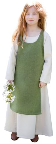 Burgschneider - Kinderüberkleid Ylva - Lindgrün (140, für Damen & Herren, Baumwolle) Historisch - Early Medieval, Viking