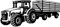 Samunshi® Wandtattoo Traktor mit Anhänger Trecker Kinderzimmer Kinder Wandaufkleber 180 x 76cm schwarz