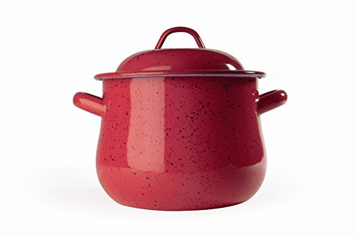 OLLA ESMALTE ROJA BOMBEADA 28 CM