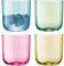 LSA Polka Tumbler 420ml Pastel Assorted | Set of 4 | Hand Painted Glassware | PZ01