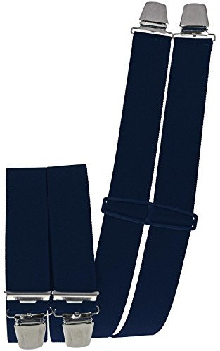 Harrys-Collection Herren Hosenträger 4 Extra Starken Clips uni, Marine, Einheitsgröße