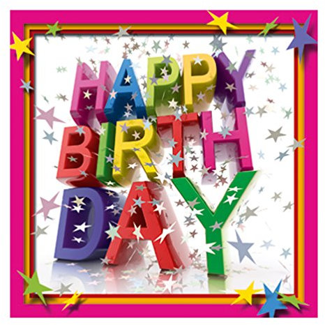 Susy Card Glückwunschkarte Geburtstag 3D Stars, 1 Stück in Folie