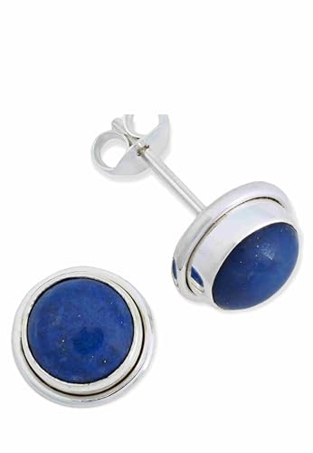 Ohrstecker 925 Silber Lapis Lazuli blauer Stein Edelstein Ohrringe echt Silber Damen Sterling Silber Stecker Geschenk(MOS-043-06)