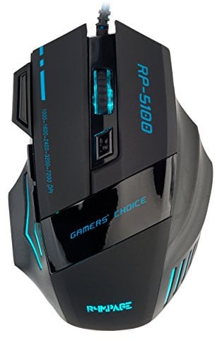r4mpage alámbrico RP de 5100 7 Botones óptico 6 LED de Colores gamingmaus hasta 7200 dpi con Rueda de Desplazamiento
