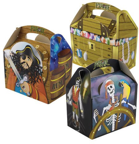 Themed Activity Lunch Meal Box - Food Gift Boxes - Favour PARTY SUPPLIES, x 10, Pirate