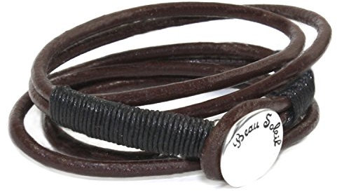 Beau Soleil Jewelry Schmuck Armband Wickelarmband Lederarmband braunes Leder Surferschmuck Tarifa (60 Zentimeter)
