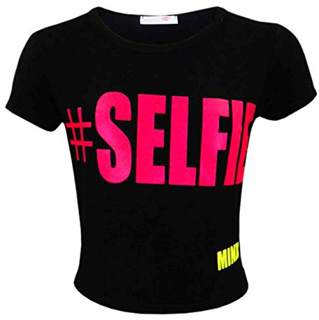 A2Z 4 Kids Girls Selfie Crop Top Short Sleeve T Shirt Summer Age 5-13 | Lightweight breathable outfit for warm days, playtime and casual comfort