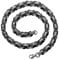 Tumundo® Königskette Hals-Kette Ø 9mm Herren Edelstahlkette Panzerkette Herrenkette Glieder Silbern Golden Schwarz Massiv, Farbe:schwarzsilber - 80cm