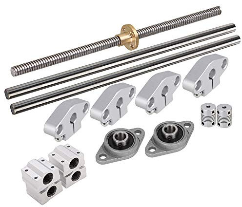 CNBTR vertikale Leitspindel und Schaft aus Blei, optische Achse und Stehlager, Kugellager, Gleitblock mit Dual-Schiene, Wellenunterstützung und flexible Welle, Wellenkupplung, 15 Stück