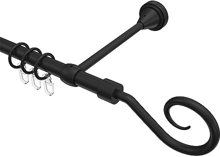 Interdeco Gardinenstange Metall in Schwarz 16 mm Ø Primus Allegra, 120 cm