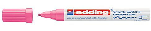 Edding 4040 Tintenmarker matt - 1 Marker - Rundspitze 1-2 mm - Rosa - zum Beschriften und Dekorieren auf rauen, dunklen oder porösen Oberflächen - ideal für Terrakotta, Karton, Holz