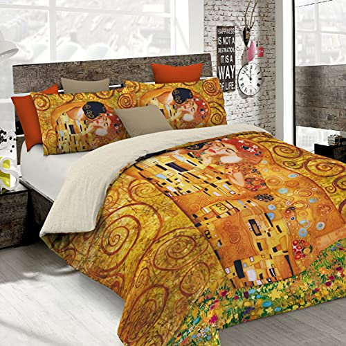 Italian Bed Linen Bettbezug, Doppelte, 100% Baumwolle, Multicolor SD02, DOPPEL