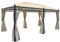 Gazebo pergola baldacchino moderno elegante Cadice acciaio poliestere 5x3m avorio con zanzariere e tende