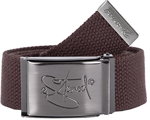 2Stoned Gürtel Koppelgürtel mit Flaschenöffner 4cm Matte Schnalle Classic in Braun für Damen und Herren