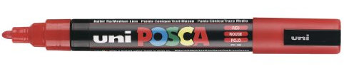 uni-ball Posca PC-5M Medium Bullet Tip Marker - Red, Pack of 12