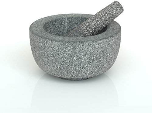 Victor 20CM Granite Pestle & Mortar, Stone, Grey, 20.5x20.5x11 cm