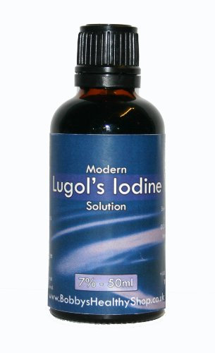 Lugols Lugol's Iodine 7% - 50ml - Glass Bottle with Dropper Insert.