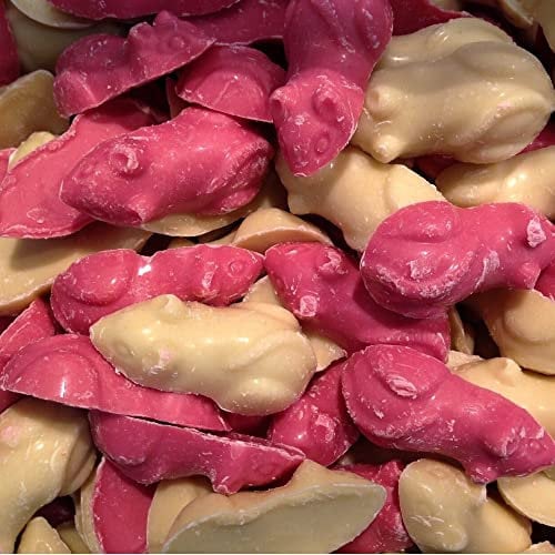 Hannahs Pink and White Large Chocolate Candy Mice, 500 g