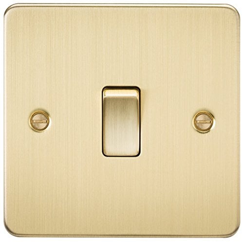 Flat Plate 20A 1G DP Switch - Brushed Brass