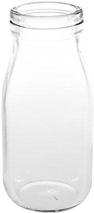 Olympia Mini bouteilles de lait en verre 200ml (lot de 12), transparents, passent au lave-verres, usage professionnel et domestique, CL141