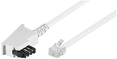 goobay TAE Anschluß-Kabel (TAE-F Stecker auf Westernstecker), weiß, 3m