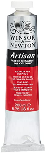 Winsor & Newton Artisan Water Mixable Oil Paint, 200ml, Cadmium Red Deep