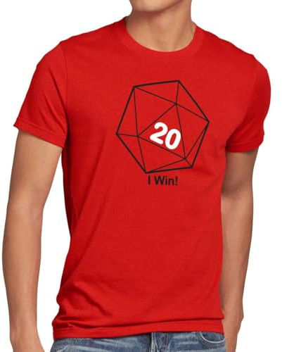 style3 Sheldon W20 Würfel Herren T-Shirt, Größe:XXL;Farbe:Rot