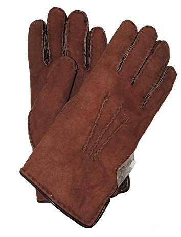 SAWA Finger Handschuhe aus Lammfell braun