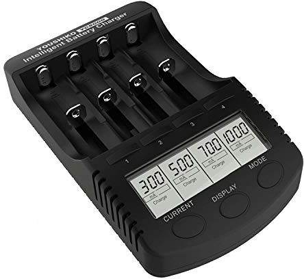 Youshiko YC5000 Professional Standard Intelligent Battery Charger (Official UK Version) for 3.7V Li-ion rechargeable & 1.2V Ni-MH/CD rechargeable batteries :AAA, AA, SC, C + USB Port