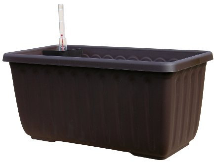 Schumm Plastia 1909024025 Siesta Lux - Jardinera para balcón con accesorio de riego automático (40 x 20 x 19 cm)